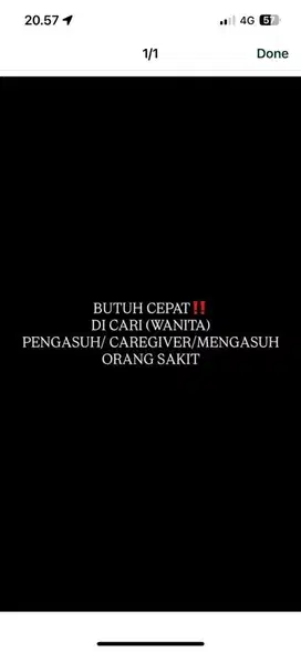 PENGASUH/ Caregiver/ Pembantu orang sakit