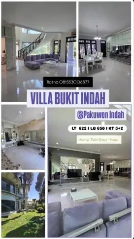 Dijual Rumah Villa Bukit Indah Pakuwon Kamar Besar Besar