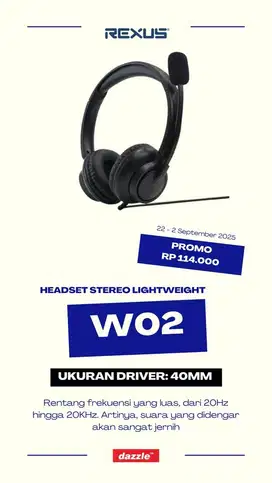 Rexus WO2 Headset Stereo Lightweight
