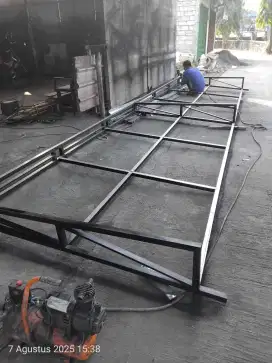 Kanopi atap galvalum polos 300/m galvalum pasir 375/m sudah terpasang