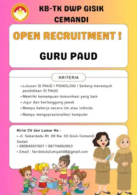 Lowongan Guru TK