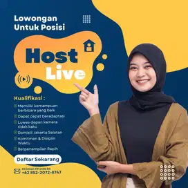LOWONGAN KERJA HOST LIVE SHOPEE/TIKTOK