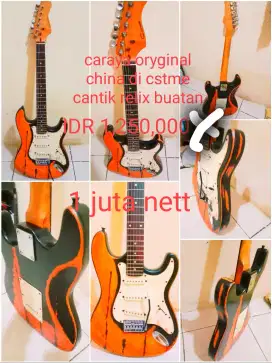Gitar listrik caraya oryginal china ampli dan effek cuvave