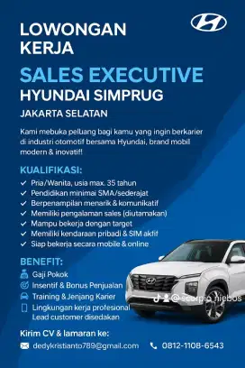 Lowongan sales Hyundai Mobil
