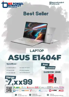 READY STOK NEW TERJANGKAU | ASUS E1404F COCOK UNTUK EDITING |