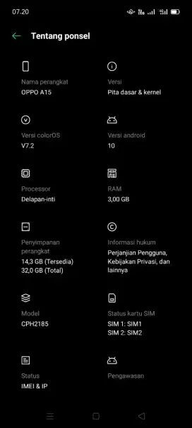 OPPO A15 RAM 3/32 GB