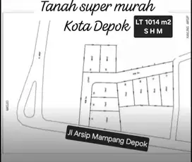TANAH SUPER MURAH BONUS GUDANG JALAN ARSIP MAMPANG PANCORAN MAS DEPOK