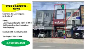 DIJUAL RUKO SIAP PAKAI DI PUSAT KERAMAIAN PONDOK AREN – HANYA 2,1 M!