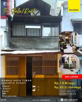 Rumah Dijual di Kepu Kemayoran Jakarta Pusat