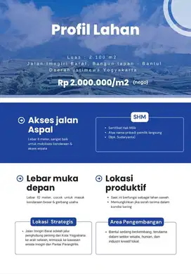 Dijual Lahan Strategis Pinggir Jalan