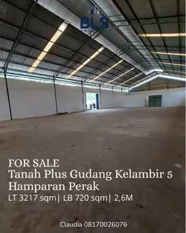 FOR SALE Tanah Plus Gudang Kelambir 5 Hamparan Perak