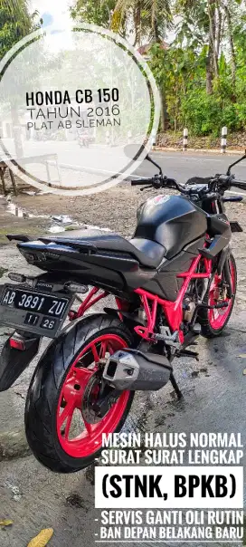 Honda CB150R 2016 Hitam Merah - Mesin Halus, Surat Lengkap