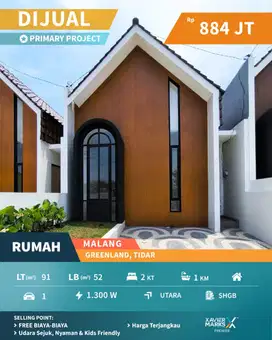 Dijual Rumah Baru Super Cantik di Greenland Tidar Malang