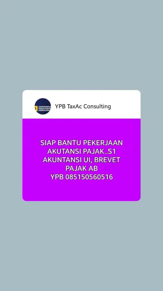 SIAP BANTU SEGALA PEKERJAAAN AKUNTANSI DAN PAJAK