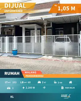 Dijual Rumah Akses Mudah Dekat Pusat Kota di Pandanwangi Malang