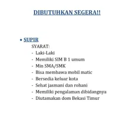 Butuh cepat,langsung kerja