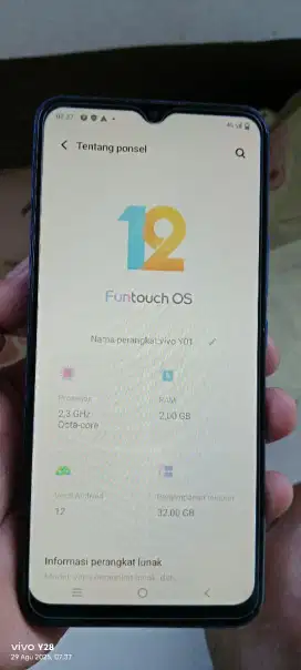 Vivo.  Y01.  2/32. Lcet pmkyan ja biasa
