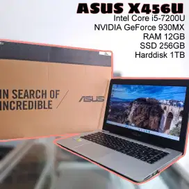 ASUS X456U, Core i5Gen7+Nvidia;RAM 12GB+SSD 256GB+HDD 1TB. Bergaransi!