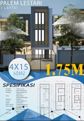 DIJUAL RUMAH MINIMALIS 3 LANTAI DI TAMAN PALEM LESTARI