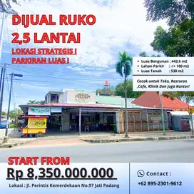 Dijual !  Ruko 2,5 Lantai di Pusat Keramaian Kota