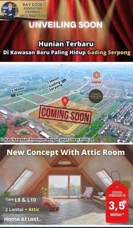 Rumah attic murah digading serpong hanya 3 M