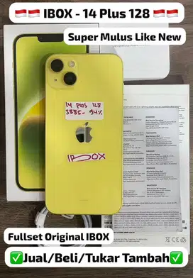 Iphone  14 plus 128gbsecond ibox bh95%  cicilan 0%