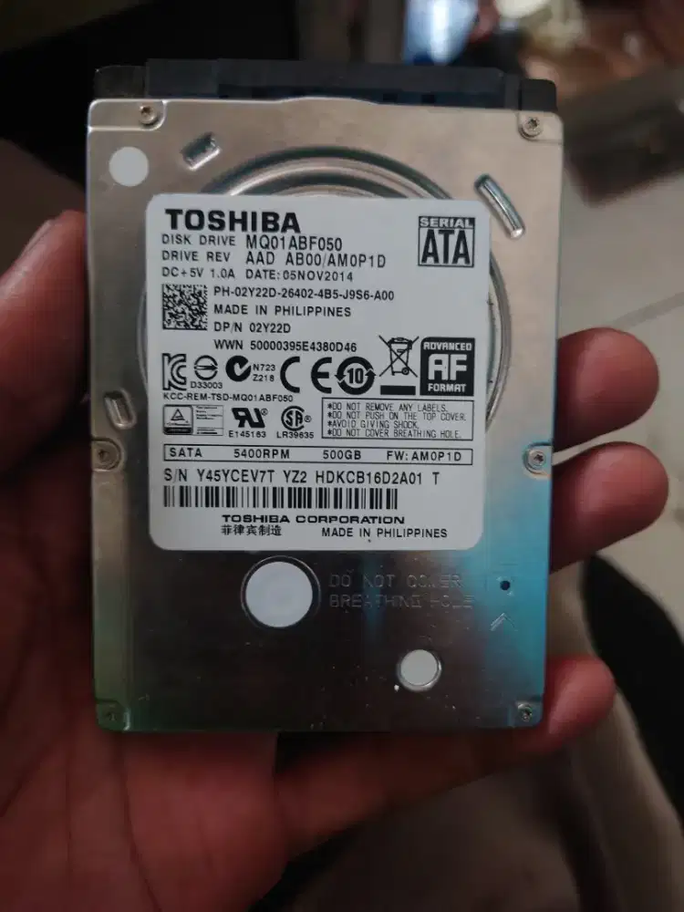 HDD thosiba 500gb tinggal pakai