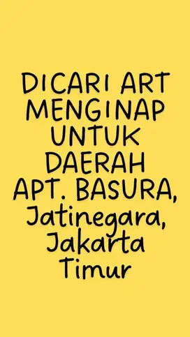 ART Menginap di Apartment Bassura City, Cipinang, Jatinegara, JakTim
