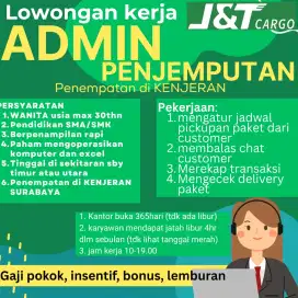 Lowongan admin pickup customer service JNT cargo wilayah kenjeran