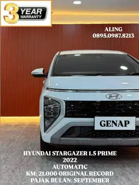 [ KM 21.000 ORIGINAL ] HYUNDAI STARGAZER PRIME 1.5 AT 2022