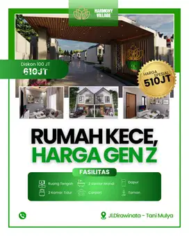 Rumah Kece Harga Gen Z, Diskon 100 Juta!