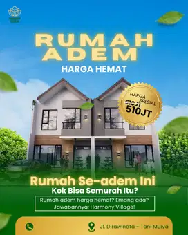 Rumah Adem di Cipageran Cimahi Cuma 500 jutan Lokasi Strategis