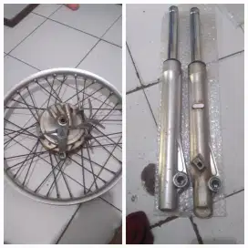 Velg depan jari jari dan shok depan supra lama