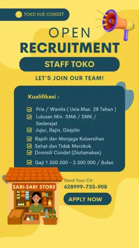 Lowongan Kerja Penjaga Toko
