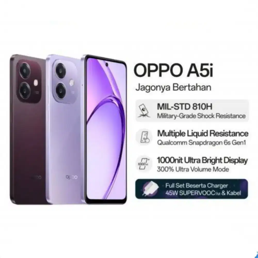 Oppo A5i 4/64 & 4/128 gb New Garansi Resmi