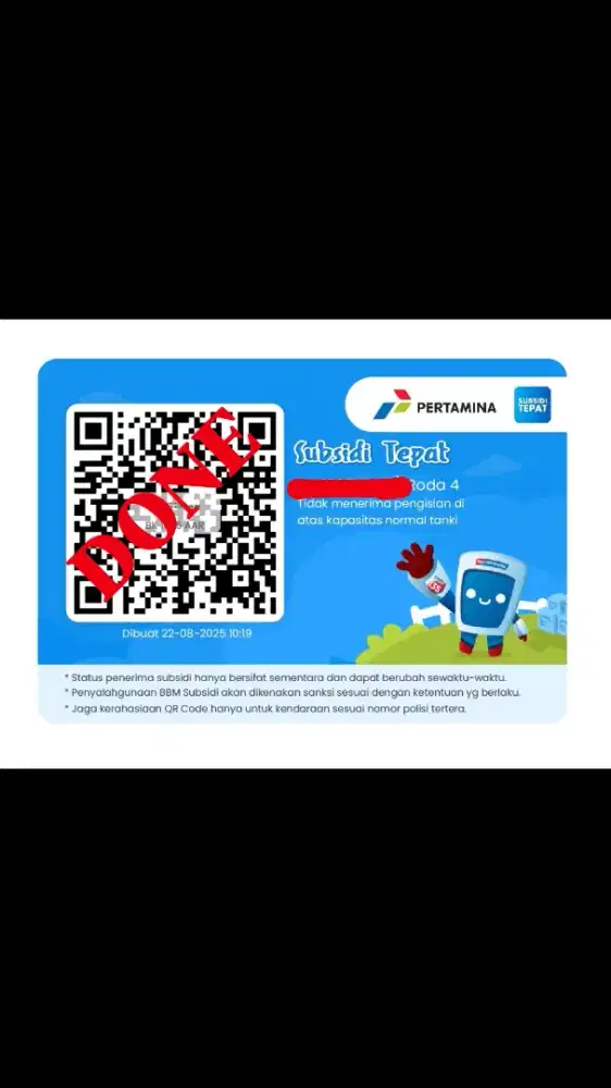 Jasa pembuatan barcode solar/pertalite mobil