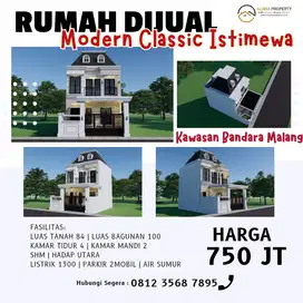 RUMAH INDENT MODERN CLASSIC SELANGKAH DARI BANDARA ABD SALEH MALANG