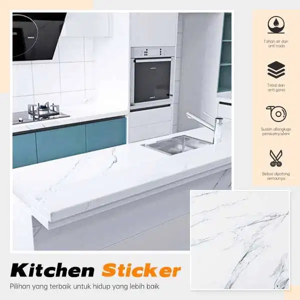 WALLPAPER STICKER DAPUR ANTI MINYAK/AIR & TAHAN PANAS UKURAN 60cm x 3m