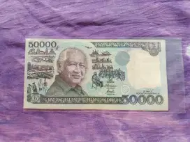 Uang kuno 50.000 Soeharto kertas tahun