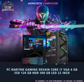 Dijual PC Rakitan Gaming/Editing + MONITOR LED 22 INCH + Prolink 650VA