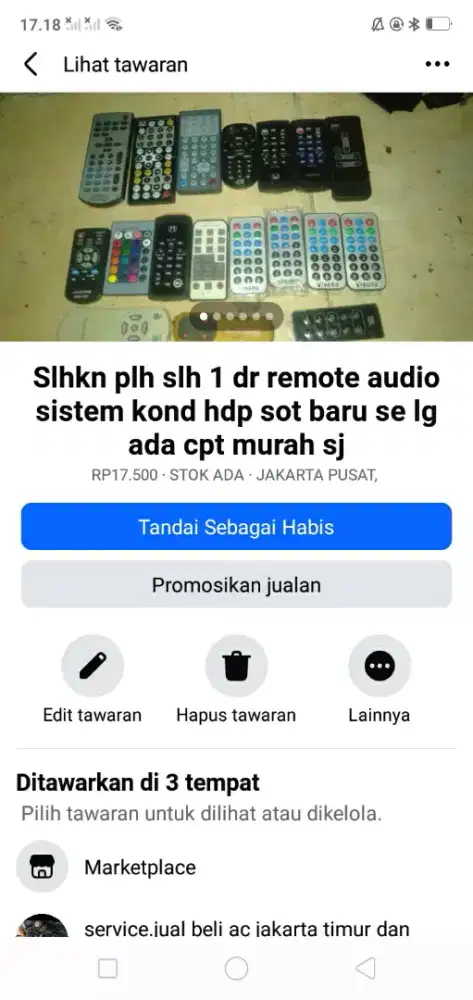 Slhkn plh slh 1 dr remote audio music kond hdp spt baru hrg murah sj