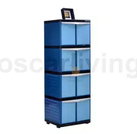 Lemari plastik portable 4 pintu