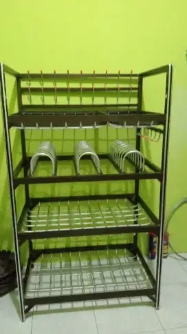 Rak piring almunium 130x55cm