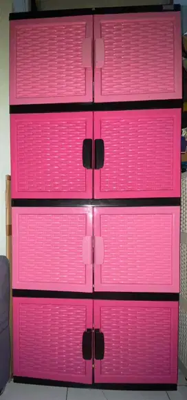 Lemari plastik 2 pintu 4 tingkat