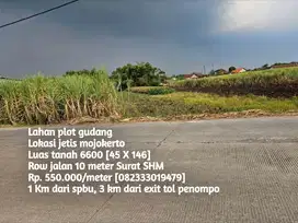 Termurah lahan zona gudang mojokerto nol jl cor akses kontainer 40 ft