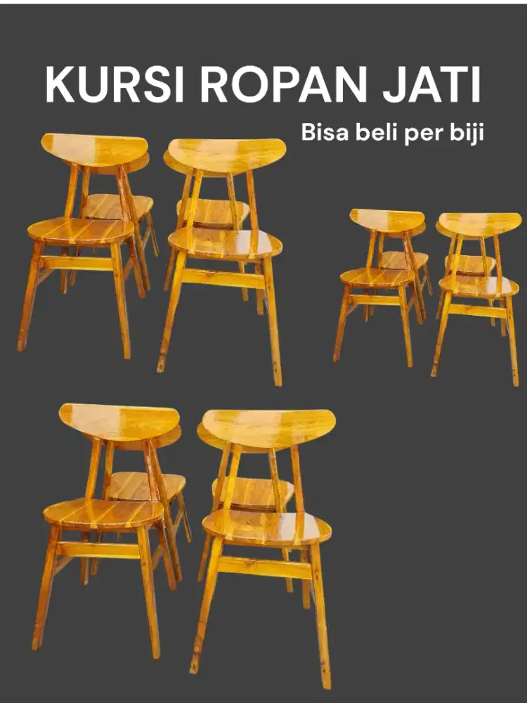 Kursi bijian bisa satu set berbahan kayu jati