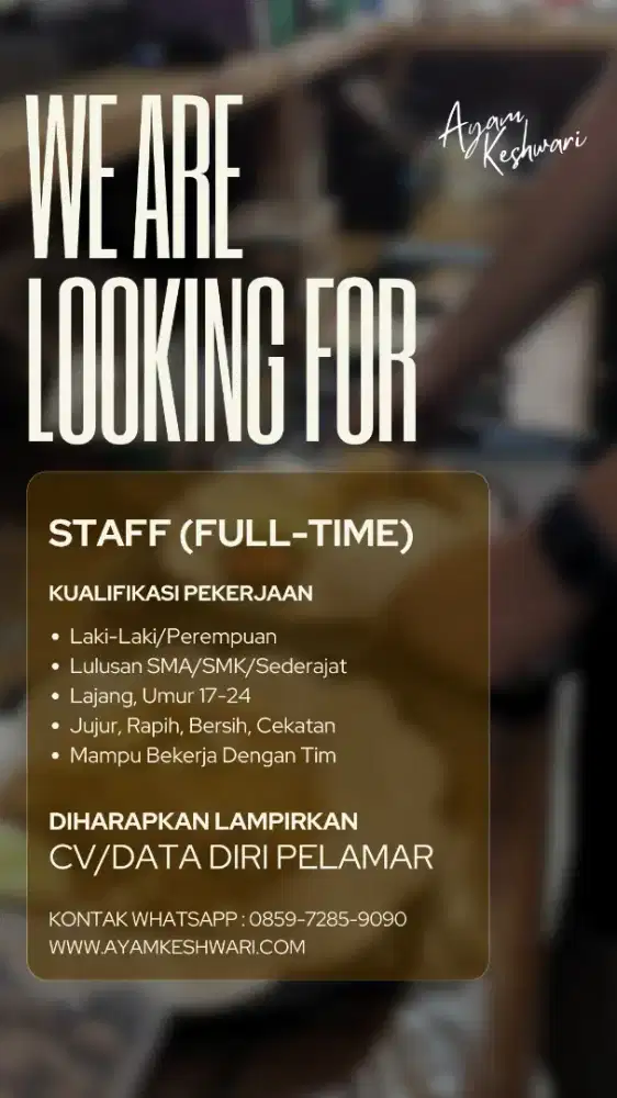 Front Service Restoran Ayam Keshwari Bintara