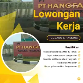 Butuh segera tenaga kerja Operator dan Packing