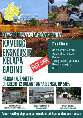 Tanah Kavling Strategis Lokasi Kota Serang Banten