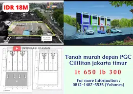 Tanah murah depan PGC Cililitan jakarta timur